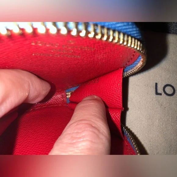 Authentic Louis Vuitton denim patchwork coin purse bag charm - Picture 6 of 7